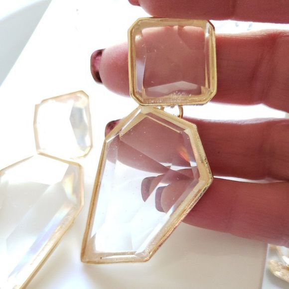 New! Zara Jeweled Glass Earrings - Picture 7 of 10